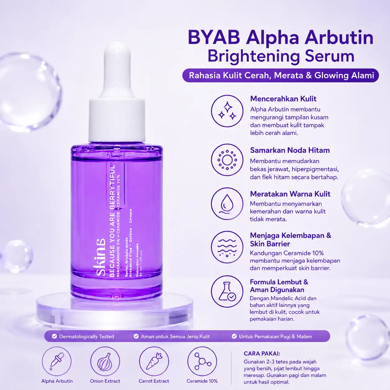 SkinB - Because You Are Berrytiful Alpha Arbutin 3% + Mugwort 1% + Grapeseed 1%